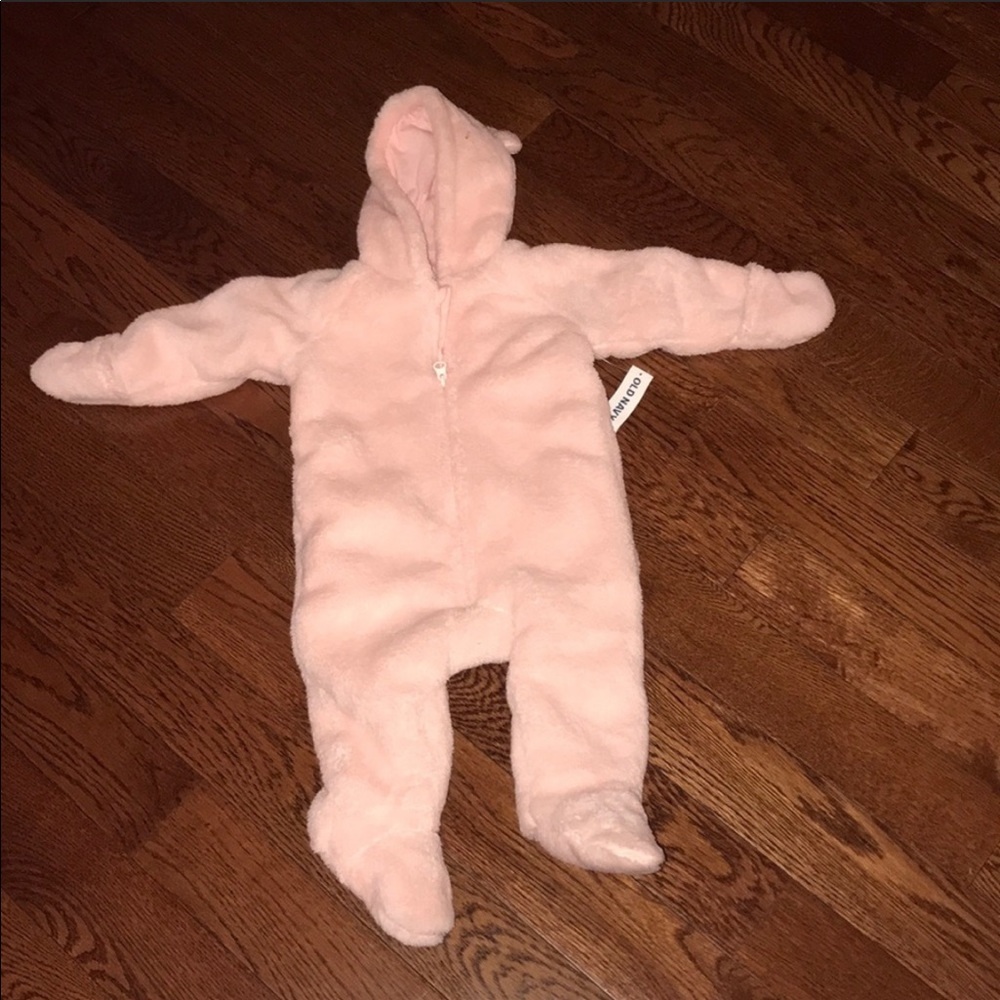 NEW old navy pink fluffy snowsuit